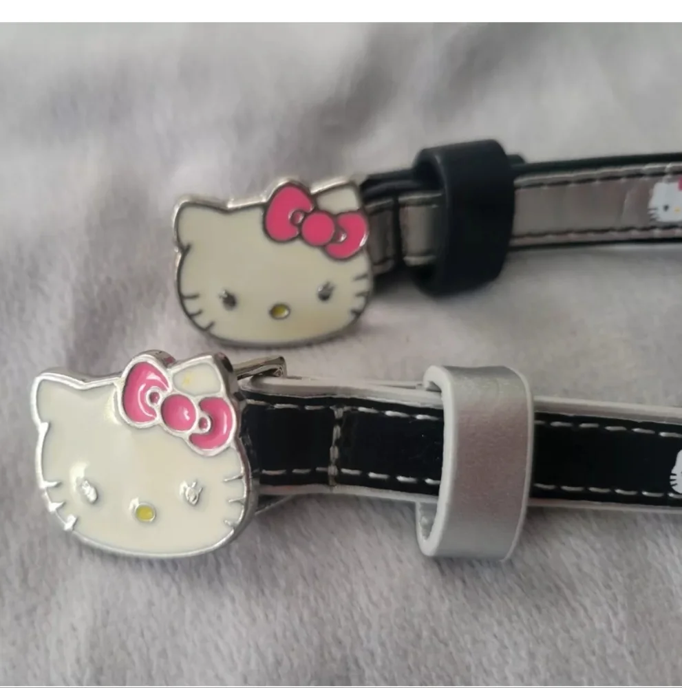 Vintage Hello Kitty Sanrio Skinny Black Silver Pink Belt Retro Lot 2 Y2k Youth M
